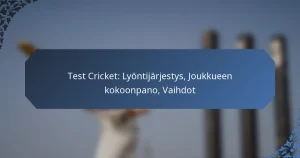 Test Cricket: Lyöntijärjestys, Joukkueen kokoonpano, Vaihdot