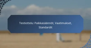 Testiottelu: Paikkasäännöt, Vaatimukset, Standardit