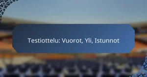 Testiottelu: Vuorot, Yli, Istunnot