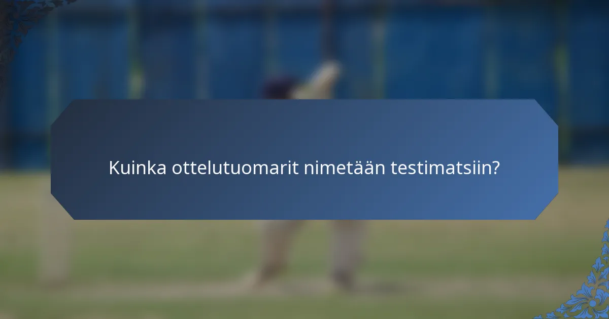 Kuinka ottelutuomarit nimetään testimatsiin?