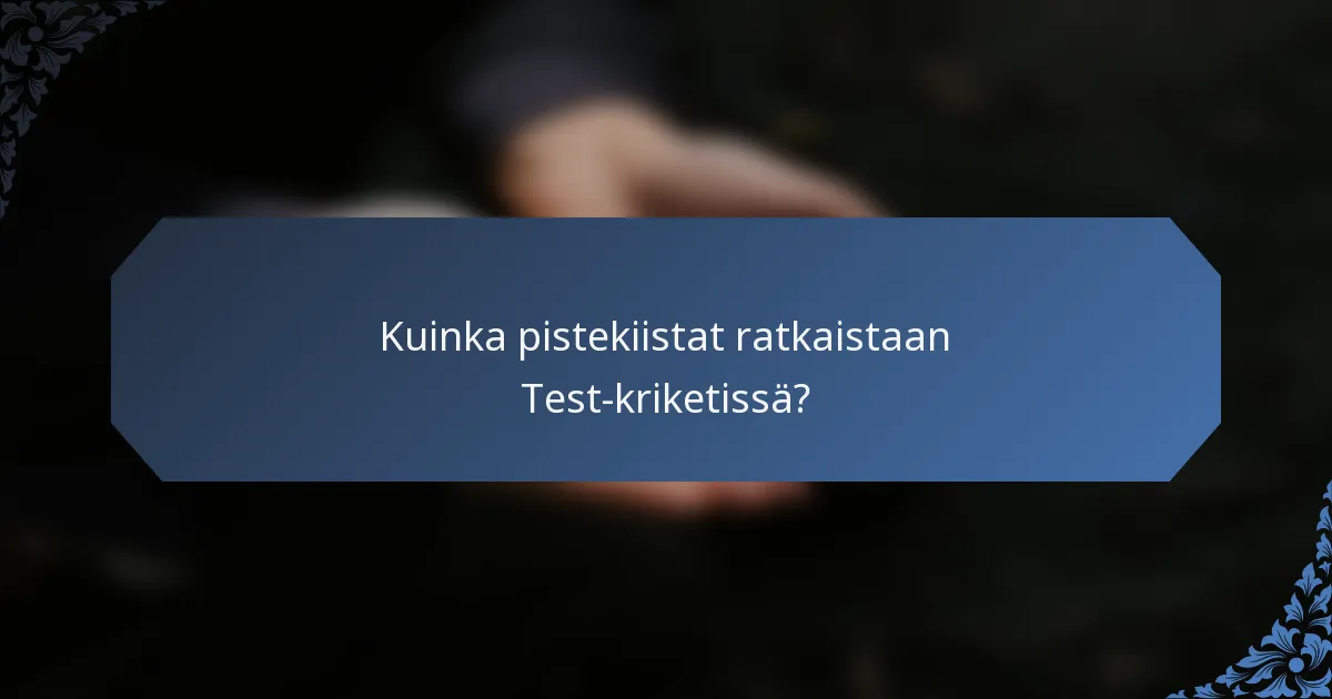 Kuinka pistekiistat ratkaistaan Test-kriketissä?